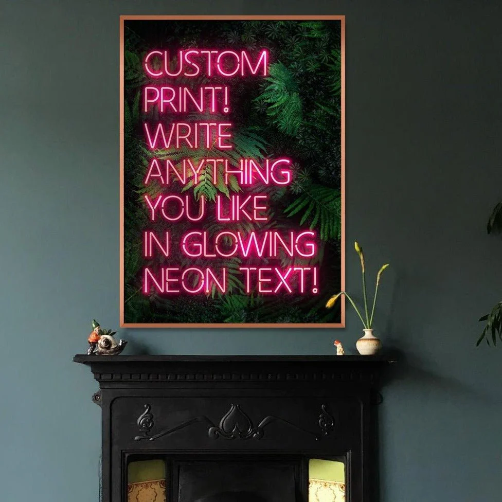Custom Neon Leaves Art Print - Image 3