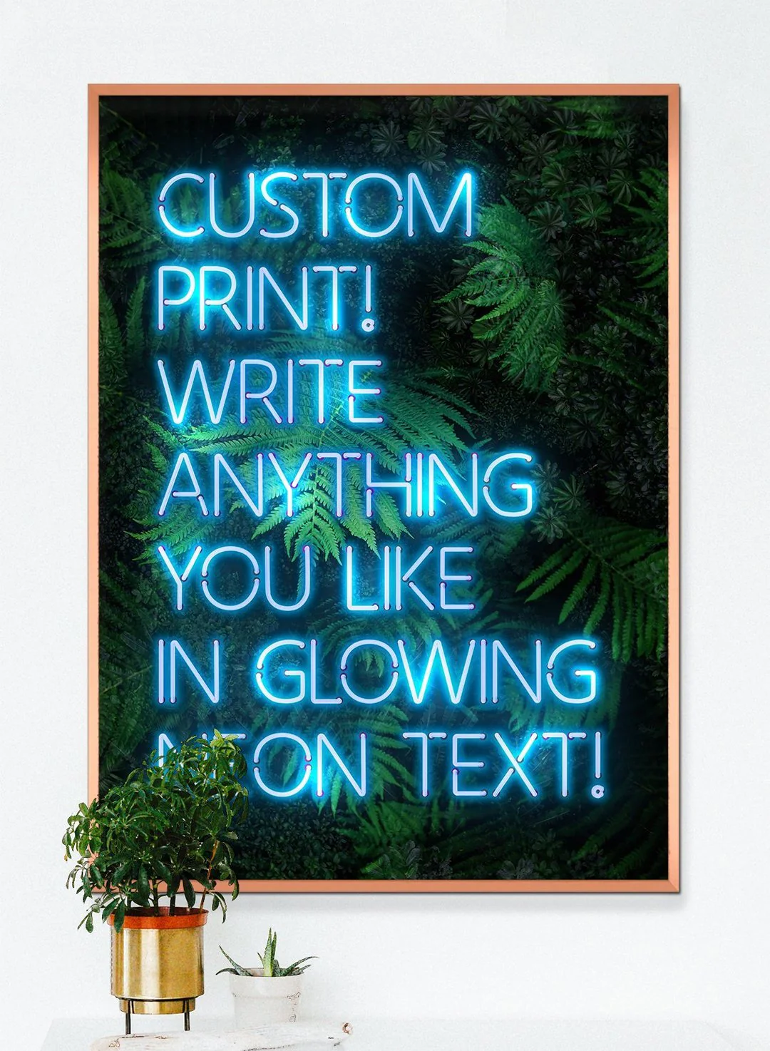 Custom Neon Leaves Art Print - Image 4